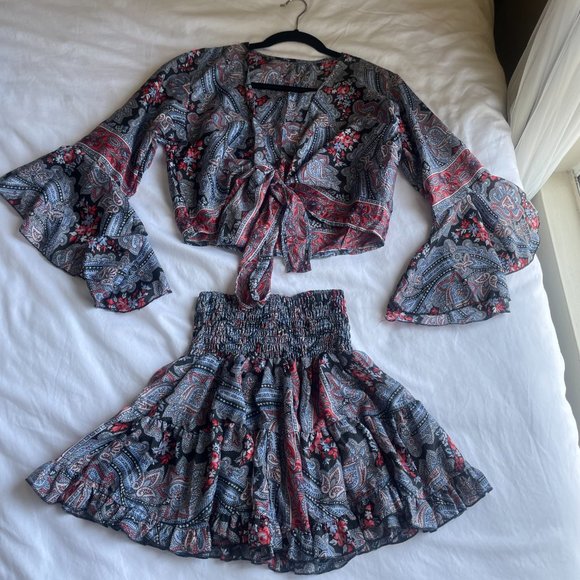 Asa Kaftans Unique matching set, skirt and top, one size fits all - Picture 1 of 7